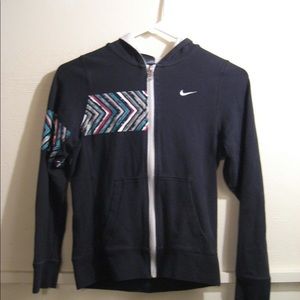 NIKE girls full zip hoodie size large pre-owned